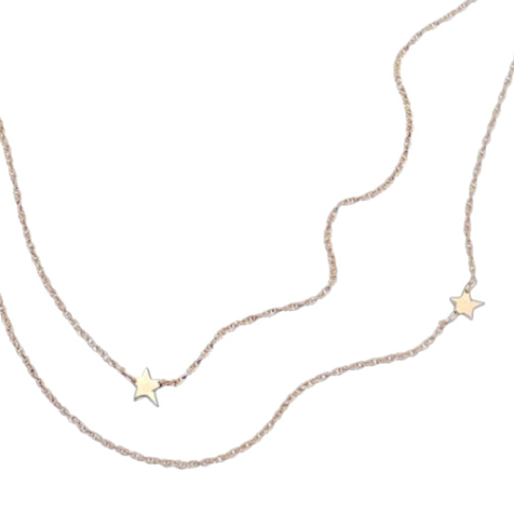 Jennifer Zeuner Double Star Gold Plated Necklace